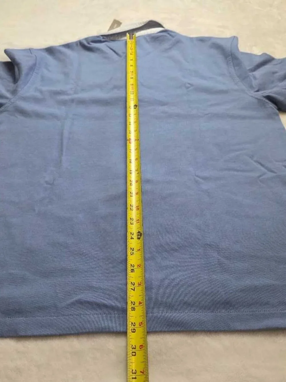 New (flaw) L J.Crew rugby shirt with striped oxford collar blue longsleve polo 1